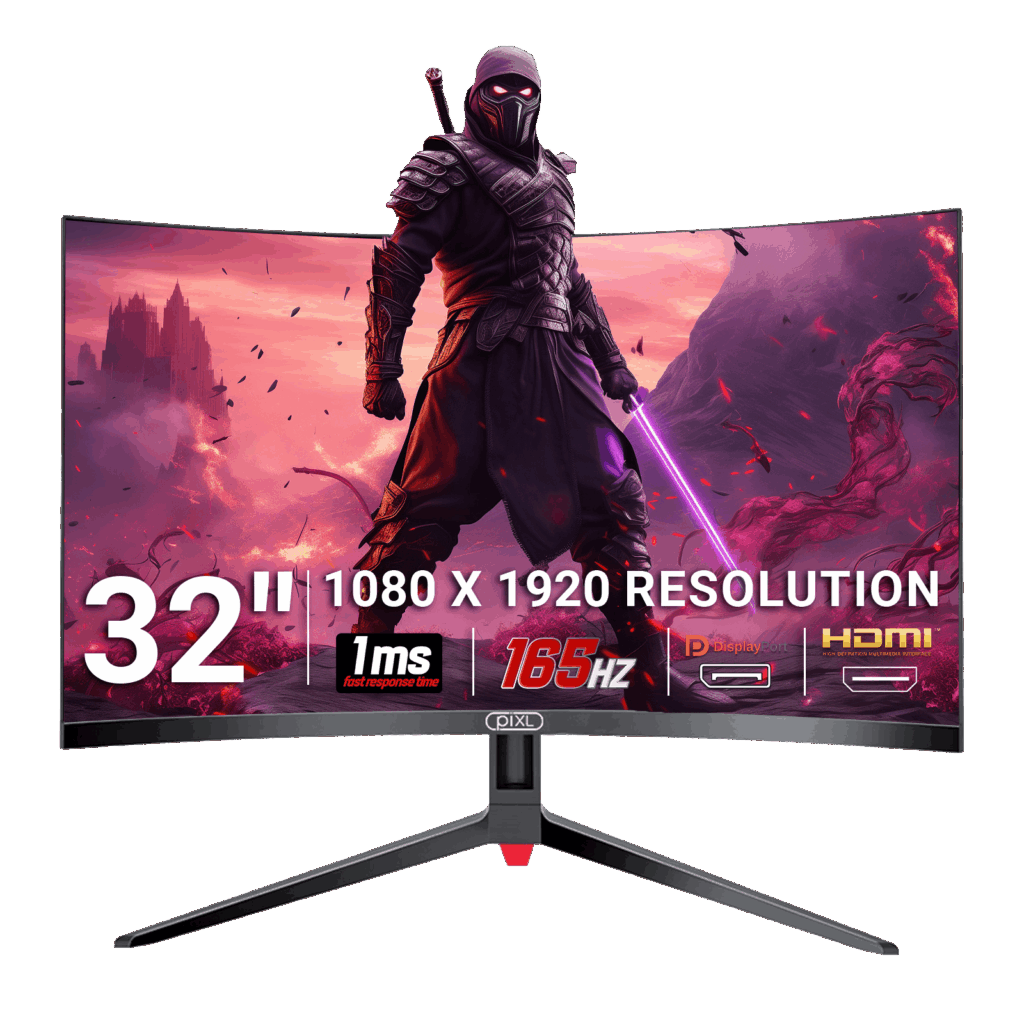 piXL CM32GF5 32 Inch 165Hz HDR Full HD Curved Gaming Monitor
