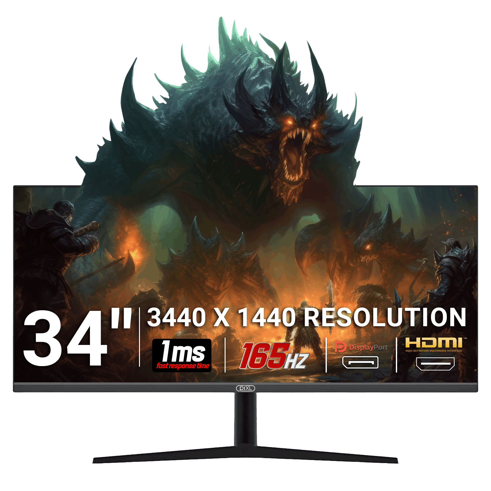 piXL 34-inch UWQHD UltraWide 165Hz Gaming Monitor