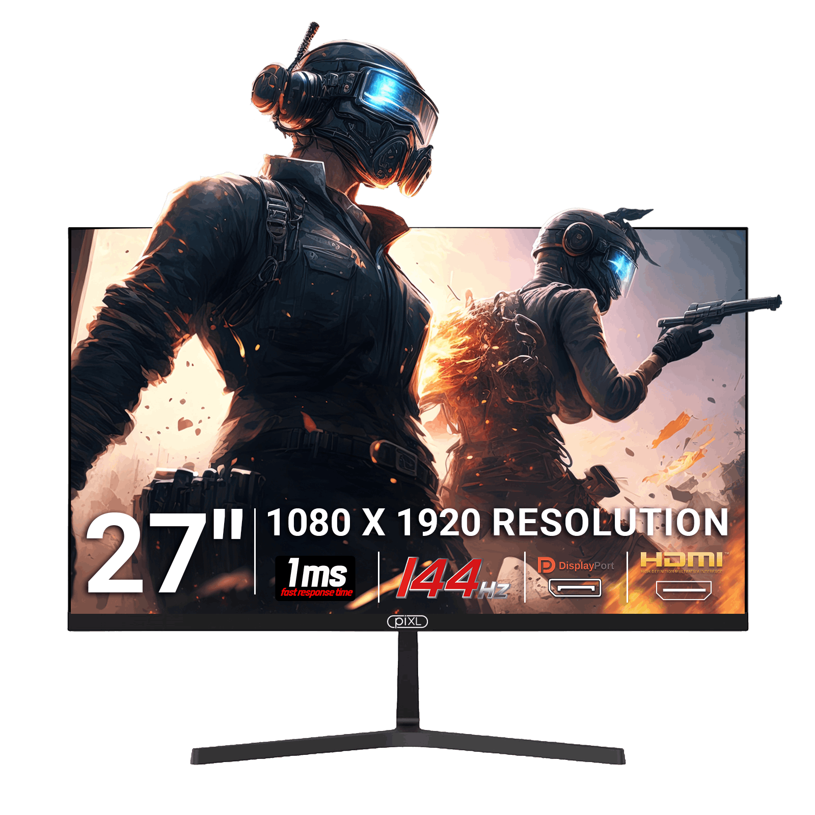 piXL PX27B221S 27 Inch 144Hz Full HD IPS Widescreen Gaming Monitor with Speakers